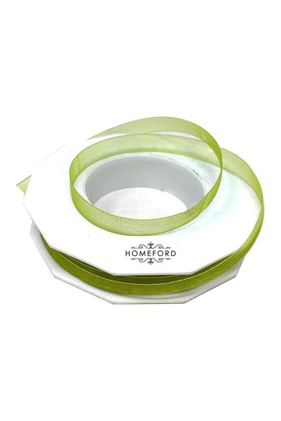 Sheer Nylon Organdy Ribbon, 3/8-Inch, 25-Yard, Kiwi