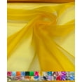 thumbnail image 1 of Sheer Organza Fabric by the Yard for Sewing Fashion Wedding Dress DIY Event Decorations, 60’’ Wide Sparkle Silky Crystal Organza Fabric (Yellow, 10 Yard), 1 of 5