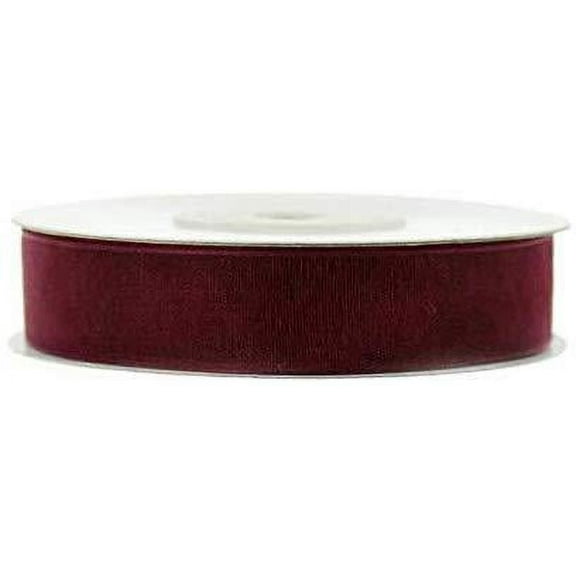 Sheer Organza Ribbon, 5/8-inch, 25-yard, Wine
