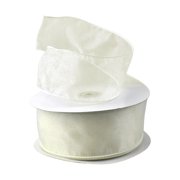 Sheer Organza Wired Ribbon, 2-1/2-inch, 50-yard, Ivory
