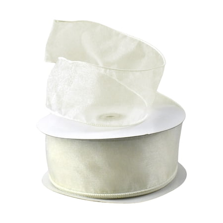 Sheer Organza Wired Ribbon, 2-1/2-inch, 50-yard, Ivory
