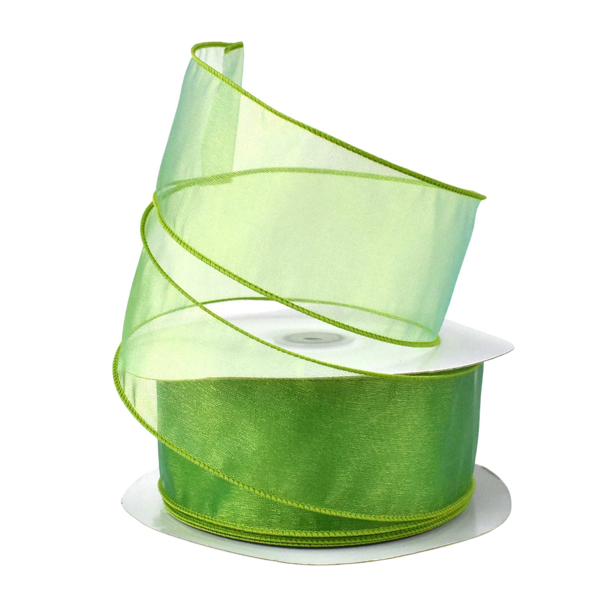 Slub Ribbon Sheer Organza Wired Ribbon, 2-1/2-inch, 50-yard, Mint Green - Walmart.com
