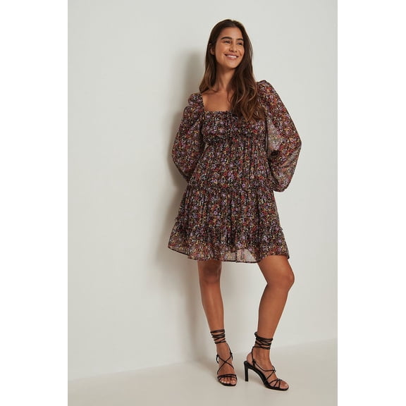 Sheer Panel Mini Dress