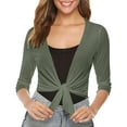 thumbnail image 1 of Sheer Poncho Shrug! Comdrip Women Front Short Sleeve Three Quarter Sleeve Cardigan Sheer Shrugs for Evening Dresses Green L, 1 of 5