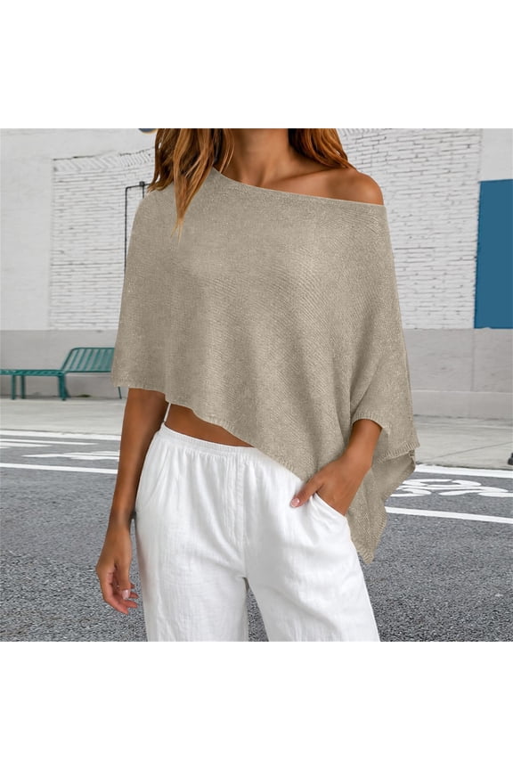 Sheer Poncho Top Shrug Bolero Beach Crochet Knit Swimsuit Cover Ups Semi Sheer Vacation Outfits Cover up Beachwear Off the Shoulder Sheer Crochet Going Out Beach Cover Up,Multicolor,L