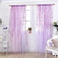 thumbnail image 1 of Sheer Purple Curtains - 1 Panel Semi Sheer Voile Window Curtain Drapes Grommet Panels for Bedroom, Living Room & Kids Room (54" W x 95" L, Purple), 1 of 9