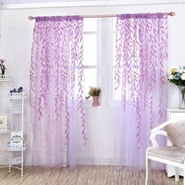 Sheer Purple Curtains - 1 Panel Semi Sheer Voile Window Curtain Drapes Grommet Panels for Bedroom, Living Room & Kids Room (54" W x 95" L, Purple)