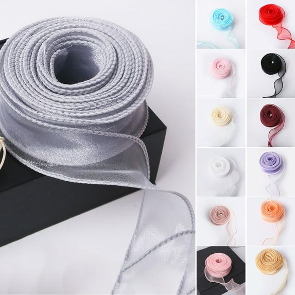 Sheer Ribbon 1.57 inch x 10Yd Handmade Eco-Friendly Nylon Yarn Ribbons for Gift Wrapping Christmas Tree Crafts Bows Wedding Invitations Wreaths Wrap