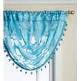 thumbnail image 1 of Sheer Scroll Waterfall Window Valance - Turquoise, 1 of 1