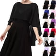 thumbnail image 1 of Sheer Shawls and Wraps for Evening Dresses Chiffon Capes for Women Soft Wedding Cover Up Black, 1 of 3