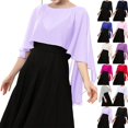 thumbnail image 1 of Sheer Shawls and Wraps for Evening Dresses Chiffon Capes for Women Soft Wedding Cover Up Light Purple, 1 of 3