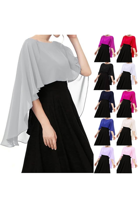 Sheer Shawls and Wraps for Evening Dresses Chiffon Capes for Women Soft Wedding Cover Up White One Size