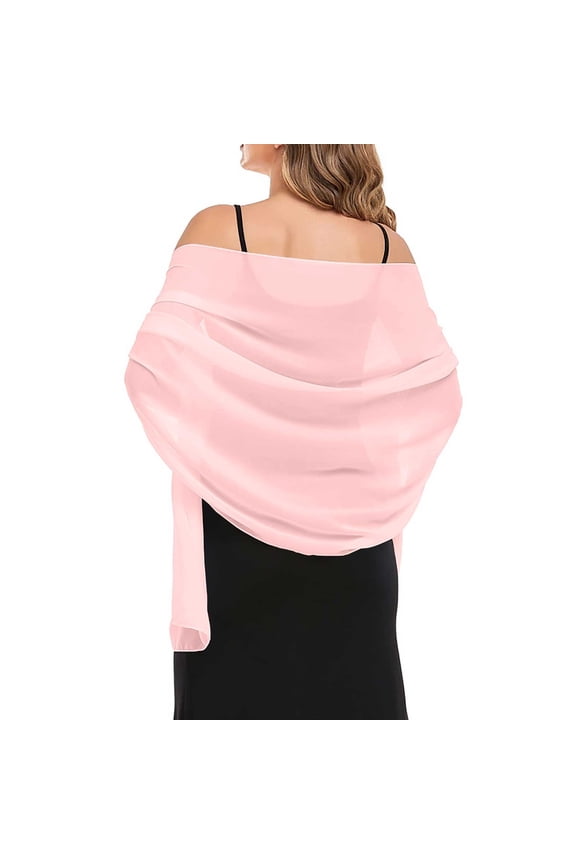 Sheer Silk Scarf for Women - Elegant Evening Party Wrap with Pearl Embellishment (Lightweight & Luxurious) Under 5$, Hontri Shawls And for Evening Dresses Chiffon Women , Pink, S