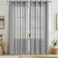 thumbnail image 1 of Sheer Silver Foil Embossed Curtains Panel 39x98 in – Grommet Top Polyester Window , Semi-Transparent Light Filtering, Multiple Colors Single Panel, 1 of 6
