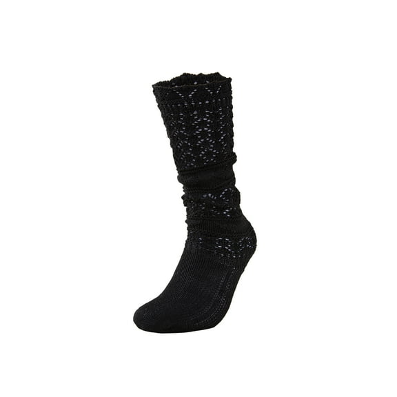 LDU Women's Crew Socks, Sheer Slouch Leg Warmers with Balletcore Japanese Style, Non-Slip Boot Socks, 1 Pair