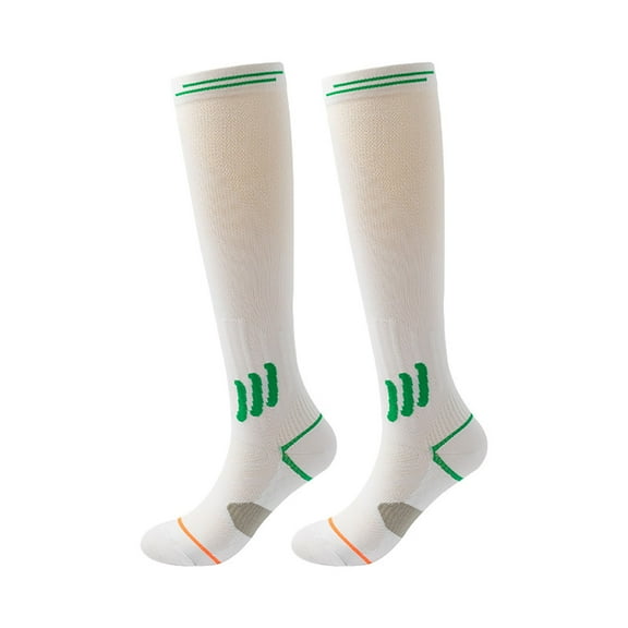 Sheer Socks Unisex Knee High Socks Mens Womens Athletic Breathable Long Socks for Running Cycling White M
