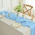thumbnail image 1 of Sheer Table Runner, Crinkle Gauze Fabric Wedding Decor, 35x157 Inch Polyester Tablecloth for Birthday Party, Rustic Decor, Reusable, 1 of 6