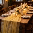 thumbnail image 1 of Sheer Table Runner, Elegant Wedding Party Decor, Long Dining Table Cloth, Soft Home Event Backdrop Fabric, 1 of 6