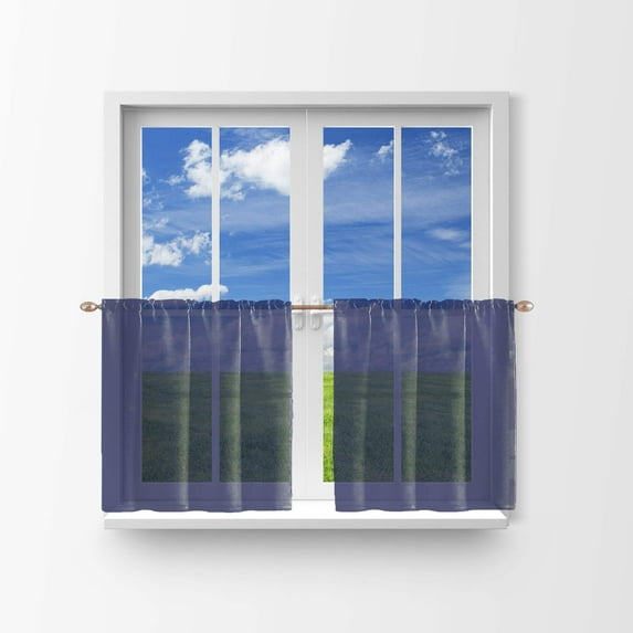 Sheer Tinted Organza Café Tier Curtains Window Treatment Kitchen Home Décor