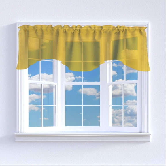 Sheer Tinted Organza Solid Scalloped Window Valance 58" Wide / 20" Tall