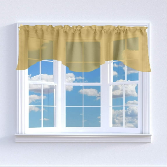 Sheer Tinted Organza Solid Scalloped Window Valance 58" Wide / 20" Tall