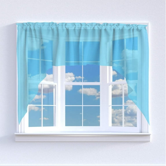 Sheer Tinted Organza Swag Window Valance 72" Wide / 36" Tall