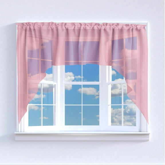 Sheer Tinted Organza Swag Window Valance 72" Wide / 36" Tall