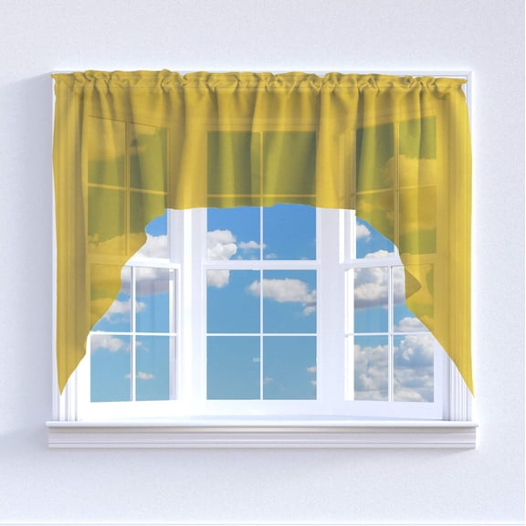 Sheer Tinted Organza Swag Window Valance 72" Wide / 36" Tall