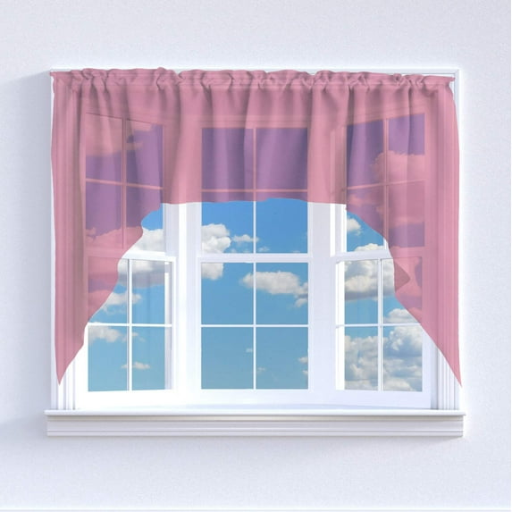 Sheer Tinted Organza Swag Window Valance 72" Wide / 36" Tall