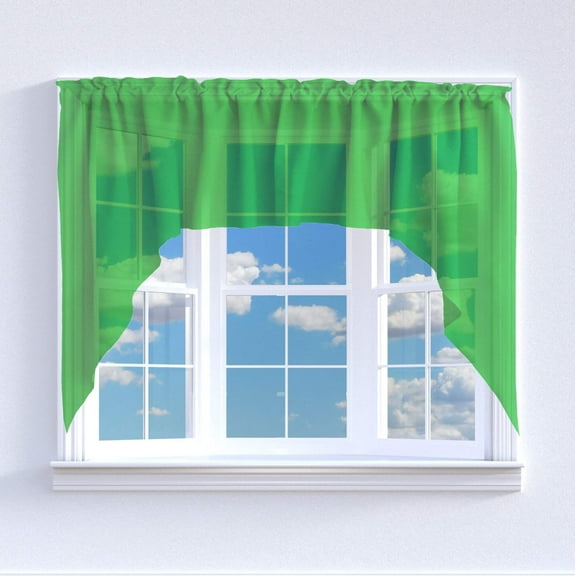 Sheer Tinted Organza Swag Window Valance 72" Wide / 36" Tall