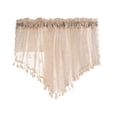 thumbnail image 1 of Mmeneyy Sheer Valance Curtains with Tassels, Rustic Lace Triangle Swag Curtain with Rod Pocket for Kitchen Living Room, 1 Panel, 1 of 7