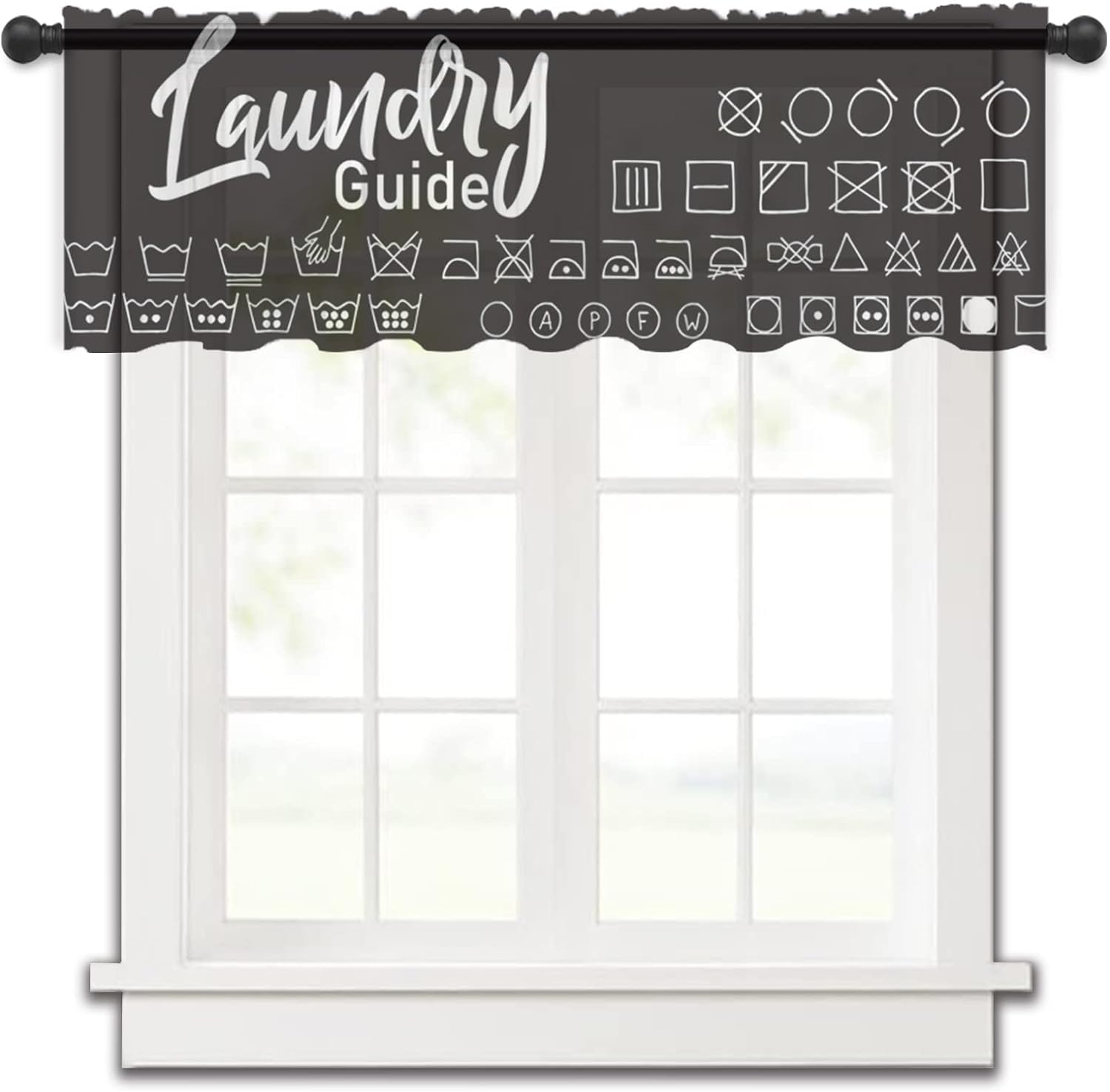 Sheer Valances for Windows Laundry Guide Rod Pocket Chiffon Kitchen