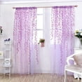 thumbnail image 1 of Sheer Voile Curtain Panel 100x270cm - Farmhouse Style Semi-Sheer Window Drapes | French Country Privacy Sheers | Light Filtering Polyester Door Curtain | Grommet Top Embroidery, 1 of 9