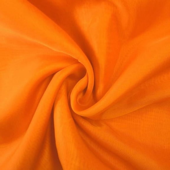 Sheer Voile Fabric 118" Wide Window Curtain Drapery and Apparel per yard 100% Polyester (Neon Orange)