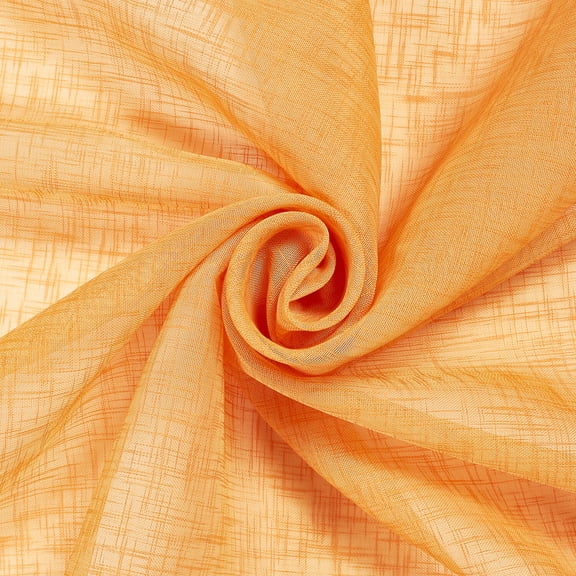 Sheer Voile Faux Linen Fabric Gasa 118" Wide Curtain Drapery Sold BTY 100% Polyester (Gold)