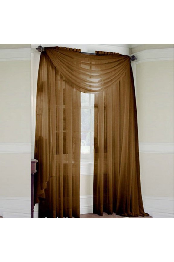 Sheer Voile Rod Pocket Curtain Panel,1 Panel