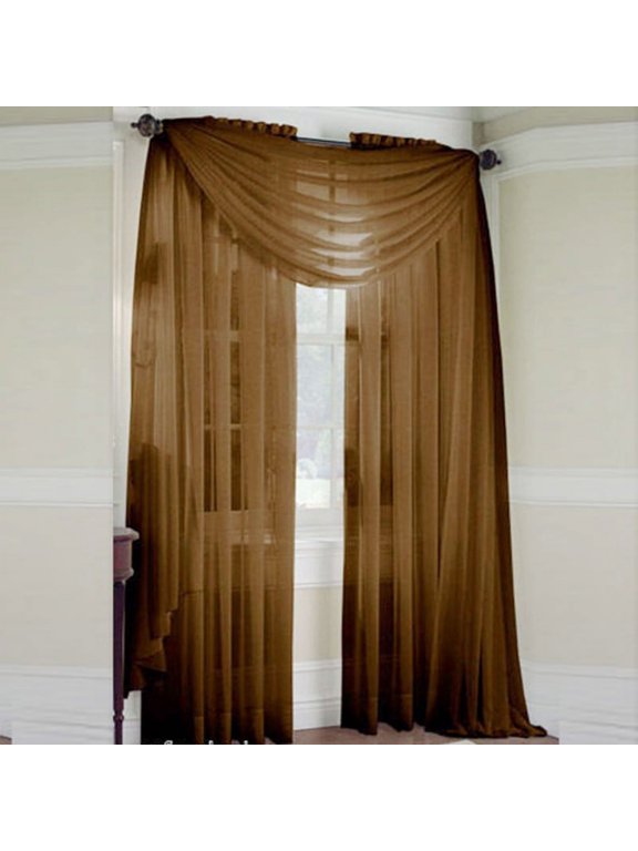 Sheer Voile Rod Pocket Curtain Panel,1 Panel