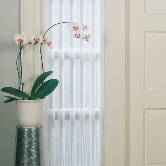 Sheer Voile Rod Pocket Door Sidelight Curtain Panel, 28" x 72", White