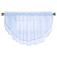thumbnail image 1 of Sheer Voile Valance Curtain for Windows Size 54 in X 24 in Scalloped with Ribbon for Kitchens, Living Room, Dining Room, Bathroom, Bay Windows, Basement, Laundry Room (Blue), 1 of 1