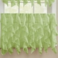 thumbnail image 1 of Sheer Voile Vertical Ruffle Window Curtain 24"Tier Pair - Sage, 1 of 1