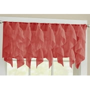 Sheer Voile Vertical Ruffle Window Kitchen Curtain 12" Valance