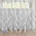 thumbnail image 1 of Sheer Voile Vertical Ruffle Window Kitchen Curtain 24" Tier Pair, 1 of 1