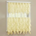 thumbnail image 1 of Sheer Voile Vertical Ruffle Window Kitchen Curtain 36" Tiers & Valance Set, 1 of 3