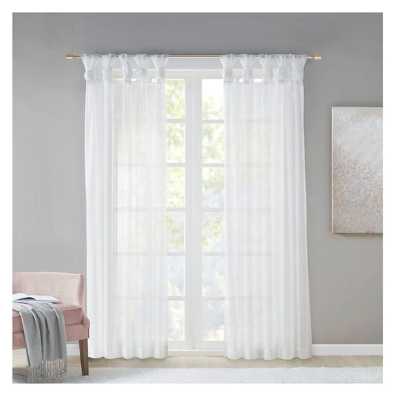 Sheer Window Curtain Pair - 50x84 Inch Voile Panels, Twisted Tab Top, Light Filtering, Set of 2, Oeko-Tex Certified, Home Dcor