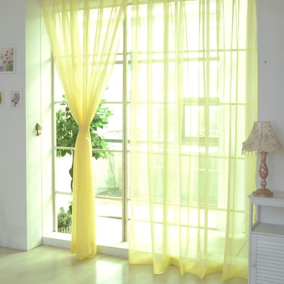 Sheer Window Curtain Panels - Solid Color Panels/Drapes (1 Panel, 40 Wide x 79 Inches Long)