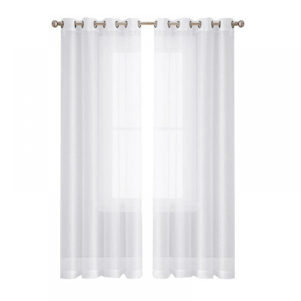 Sheer Window Curtain Panels - Solid White Lightweight \u0026 Airy Gauzy  Panels/Drapes with Grommet Top (52 Wide x 72 inch Long）, image size:1000x1000
