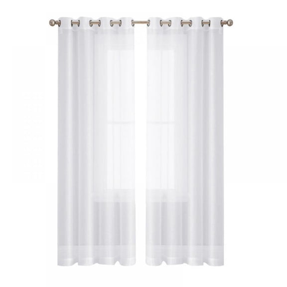 Sheer Window Curtain Panels - Solid White Lightweight & Airy Gauzy Panels/Drapes with Grommet Top (52 Wide x 72 inch Long)