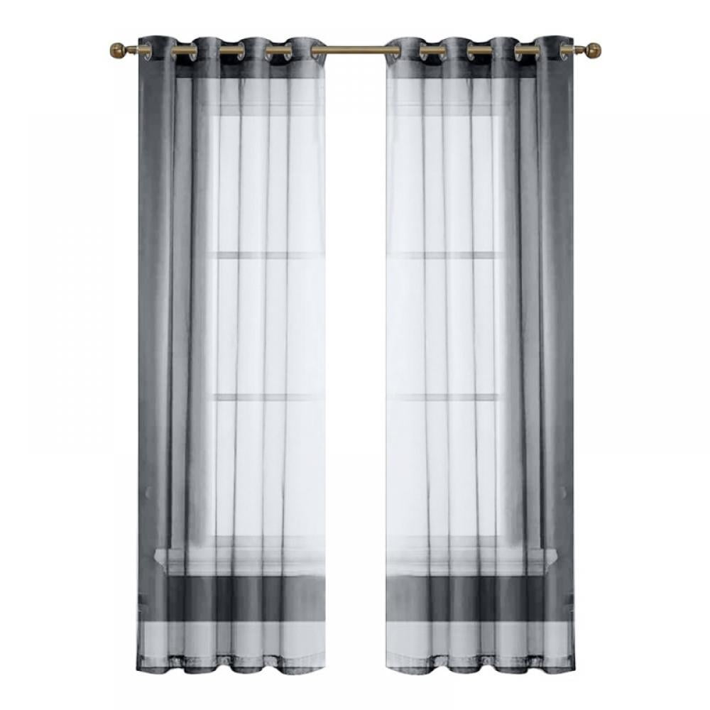 Sheer Window Curtain Panels - Solid White Lightweight \u0026 Airy Gauzy  Panels/Drapes with Grommet Top (52 Wide x 72 inch Long） - Walmart.com, image size:1000x1000