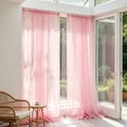 thumbnail image 1 of Sheer Window Curtains Light Filtering Voile Drapes Soft Airy Rod Pocket Panels for Bedroom Living Room Apartment Home Decor 55 x 91 Inch Semi Transparent Privacy Curtain, 1 of 6
