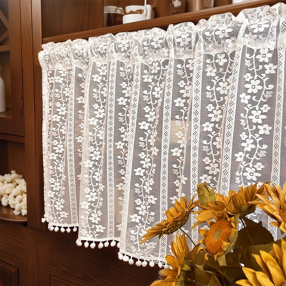 Sheer Window Curtains Short,Blackout Curtains for Bedroom Short,Curtains for Bedroom Short,Curtain Valance Curtains Kitchen Window(1 Panel)